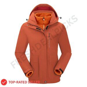 Waterproof Ski Jacket 3-in-1 Fleece Snowboarding Coat Winter Windbreaker